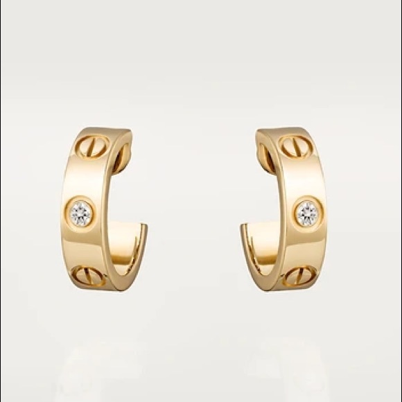 Jewelry - Screw hoops earring 18k gold filled zirconia stone
